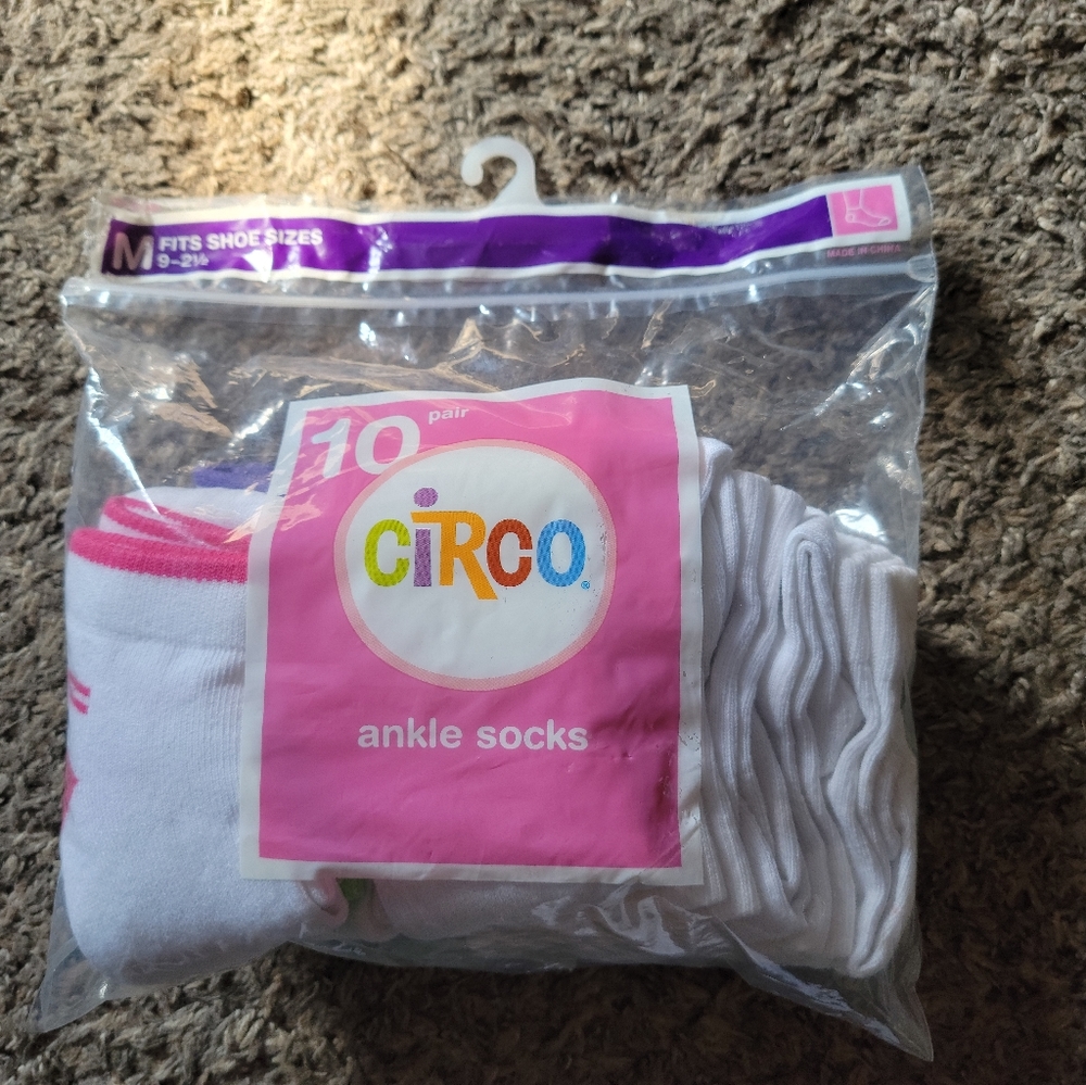 Circo Girls Ankle Socks M 9- 2 1/2